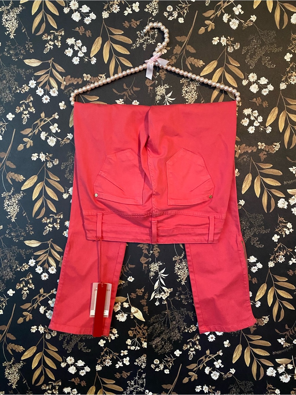 James Jeans Hot Pink Strapless Denim Mini Skirt